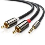 UGREEN 10591 3.5mm Male to 2RCA Male Audio Cable - 5m (Black)
