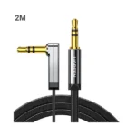 UGREEN 10599 3.5mm Male to 3.5mm Male Right Angle Flat Audio Cable (2m, Black)