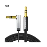 UGREEN 10728 3.5mm Male to 3.5mm Male Straight to Right Angle Flat Audio Cable - 3m (Black)