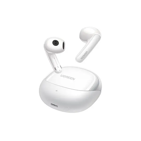 35873-600x600-1.webp UGREEN 35873 HiTune H6 Pro Hybrid Active Noise-Cancelling Wireless Earbuds (White) - Image 1