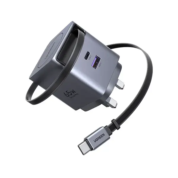 65826-0-600x600-1.webp UGREEN 65826 65W GaN Fast Charger with Retractable Cable - Image 1