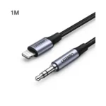 UGREEN 70509 Lightning to 3.5mm Male Aux Cable Aluminum Shell with Braided 1m (Black)