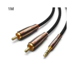 UGREEN 80845 3.5mm Male to 2RCA Copper Case Braided Aux Cable 1m