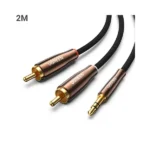 UGREEN 80847 3.5mm Male to 2RCA Copper Case Braided Aux Cable 2m (Black)