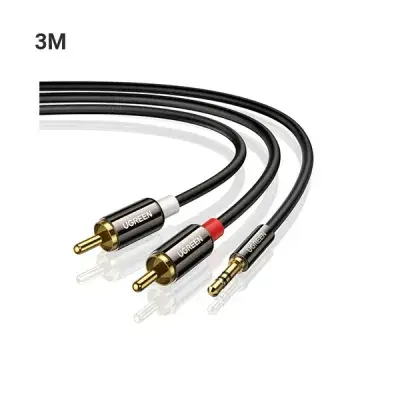 AV116-10590-400x400-1.webp UGREEN 10590 3.5mm Male to 2RCA Male Audio Cable - 3m (Black) - Image 1
