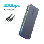 UGREEN 25665 RGB Dual-Protocol M.2 NVMe/SATA SSD Enclosure