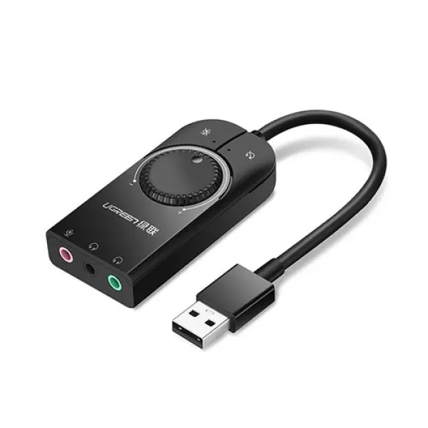I826KA63IF899-600x600-1.webp UGREEN 40964 USB External Stereo Sound Adapter 15cm (Black) - Image 1