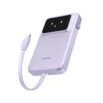 UGREEN 35604B PB511 Uno 10000mAh 30W Fast Charging Power Bank with Built-in Cable - Purple
