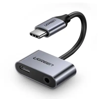 UGREEN-50596-Type-C-Male-To-3.5mm-Audio-Type-C-Female-Adapter-400x400-1.webp UGREEN 50596 2 Ports USB-C Hub + 3.5mm Audio - Image 1