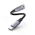 UGREEN 80154 USB-C to 3.5mm M/F Cable Aluminum Shell with Braided 10cm (Space Gray)