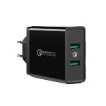 UGREEN 10216 Dual Port USB Fast Wall Charger EU Plug (Black)