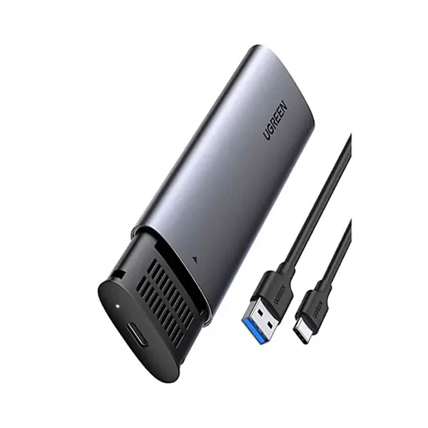 UGREEN-CM400-10903-600x600-1.webp UGREEN 10903 M.2 NGFF SATA to USB-C 5Gbps SSD Enclosure - Image 1