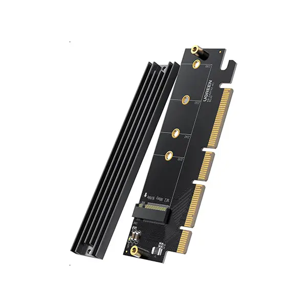 UGREEN-CM465-30715-M.2-NVMe-PCIE-Adapter-600x600-1.webp UGREEN 30715 CM465 PCIe 4.0 x16 to M.2 NVMe SSD Expansion Card with Heatsink - Image 1