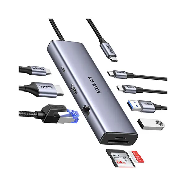UGREEN-Revodok-CM498-15375-USB-C-Multifunction-9-in-1-Docking-Station-600x600-1.webp UGREEN 15375 Multifunction 9-in-1 USB-C Hub Adapter (Space Gray) - Image 1