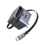 UGREEN X371 (65821) 45W Dual USB-C GaN Fast Charger with Retractable Cable Space Gray
