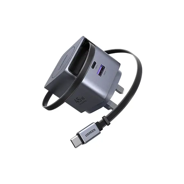 X614-65823-0-600x600-1.webp UGREEN 65823 45W GaN Fast Charger with Retractable Cable - Image 1
