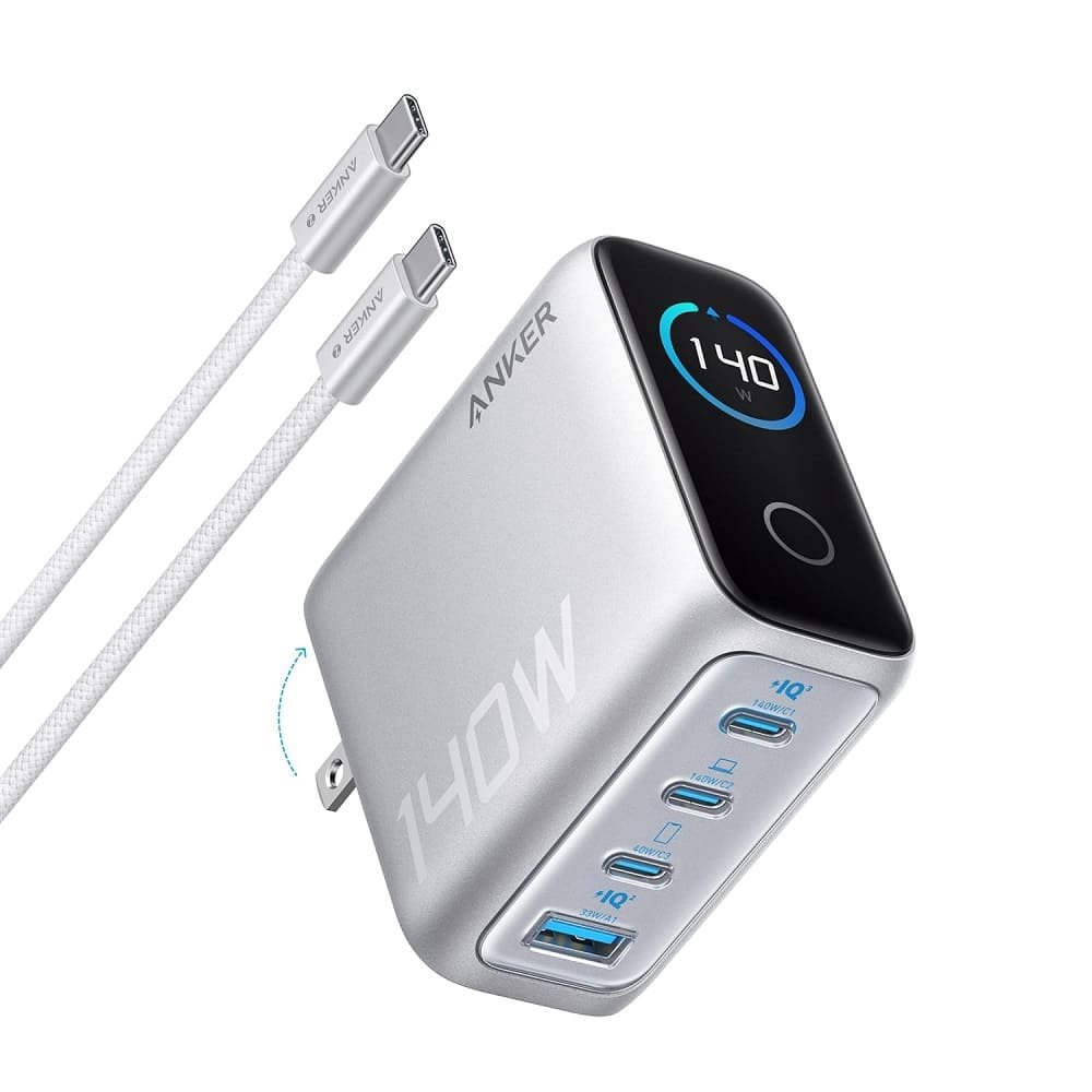 anker-zolo-140w-laptop-charger-new-2.jpg Anker Zolo 140W 4-Port Multi Device Charging GaN Power Adapter With Type-C Cable - Image 1