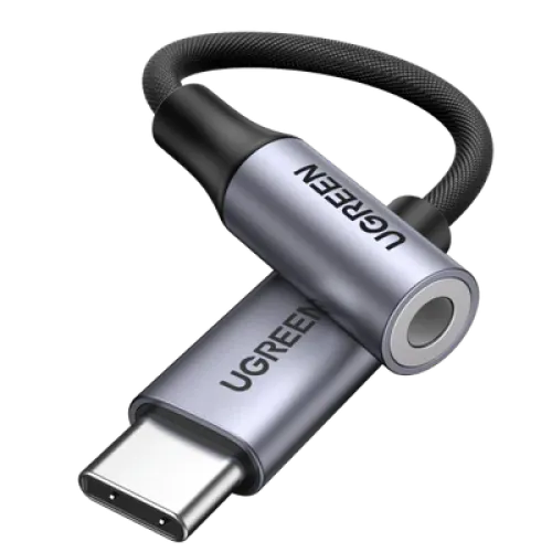 av142-01-500x500-1.webp UGREEN AV142 (30632) USB Type C to 3.5mm Female Audio Cable 10cm (Gray) - Image 1