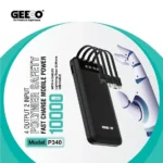 Geeoo P340 10000mAh Power Bank with Attached Cables & LCD Display