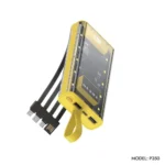 Geeoo P350 10000mAh Transparent Power Bank with Attached Cables & LED Lamp