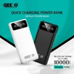 GEEOO P300 Quick Charging 10000mAh Power Bank with Attached Cables & LED Display