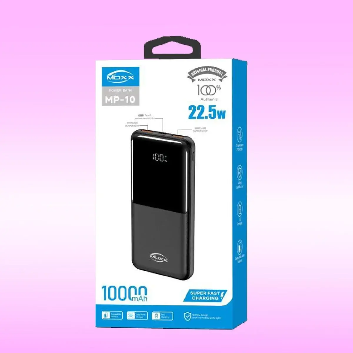 product_11850_main.webp MOXX MP-PB10 22.5W Super Fast Charging 10000mAh Power Bank with Digital Display - Image 1