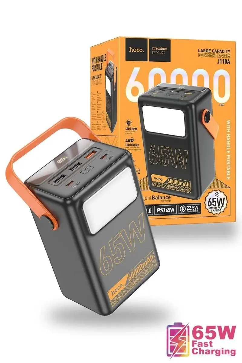 product_12302_main.webp HOCO J110A Powerful PD65W 60000mAh Power Bank with Camping LED Light - Image 1