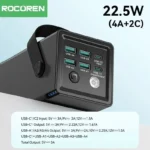 Rocoren 50000mAh 22.5W Fast Charging Power Bank with 6 Ports & Flashlight