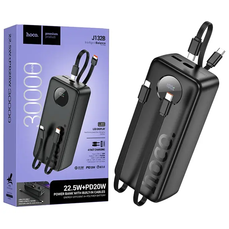 product_14901_main.webp Hoco J132B 30000mAh LED Display Power Bank with Multi-Port Safe Fast Charging - Image 1