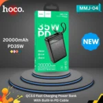 Hoco MMJ-04 20000mAh 35W PD Fast Charging Power Bank with Built-in Type-C Cable