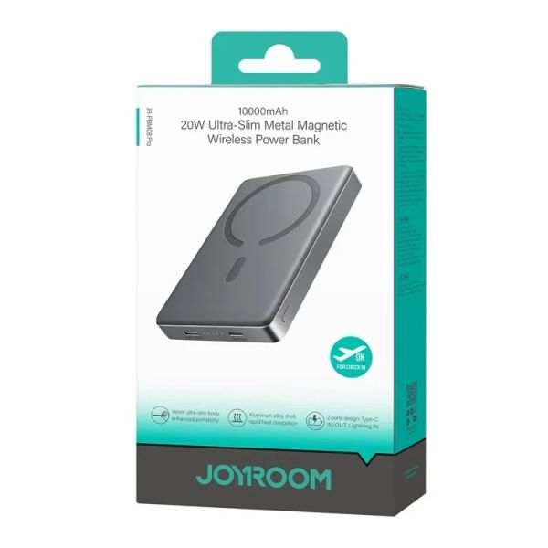 product_1771791788_699b65acad681.png JOYROOM JR-PBM08Pro 20W Metal Magnetic Wireless Power Bank 10000mAh - Image 1