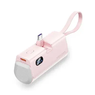 product_1781848270_6a34d8ce1f33b.webp VENTION FHQP0 LED Display 4800mAh Mini Power Bank - Pink - Image 1