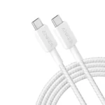 Anker 322 USB-C to USB-C Cable (3ft Braided)- White