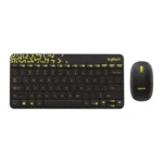 Logitech MK240 Nano Wireless Keyboard and Mouse Combo with Colorful Compact Design - Black/Chartreuse