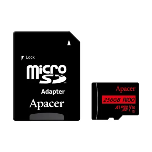 r100-01-500x500-1.webp Apacer R100 SDXC/SDHC UHS-I U1 V10 256GB A1 Class 10 Memory Card with Adapter - Image 1