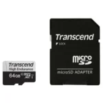 Transcend USD350V U1 64GB High Endurance MicroSD Memory Card with Adapter (TS64GUSD350V)