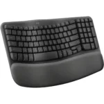 Logitech Wave Keys Wireless Ergonomic Keyboard with Cushioned Palm Rest - Graphite